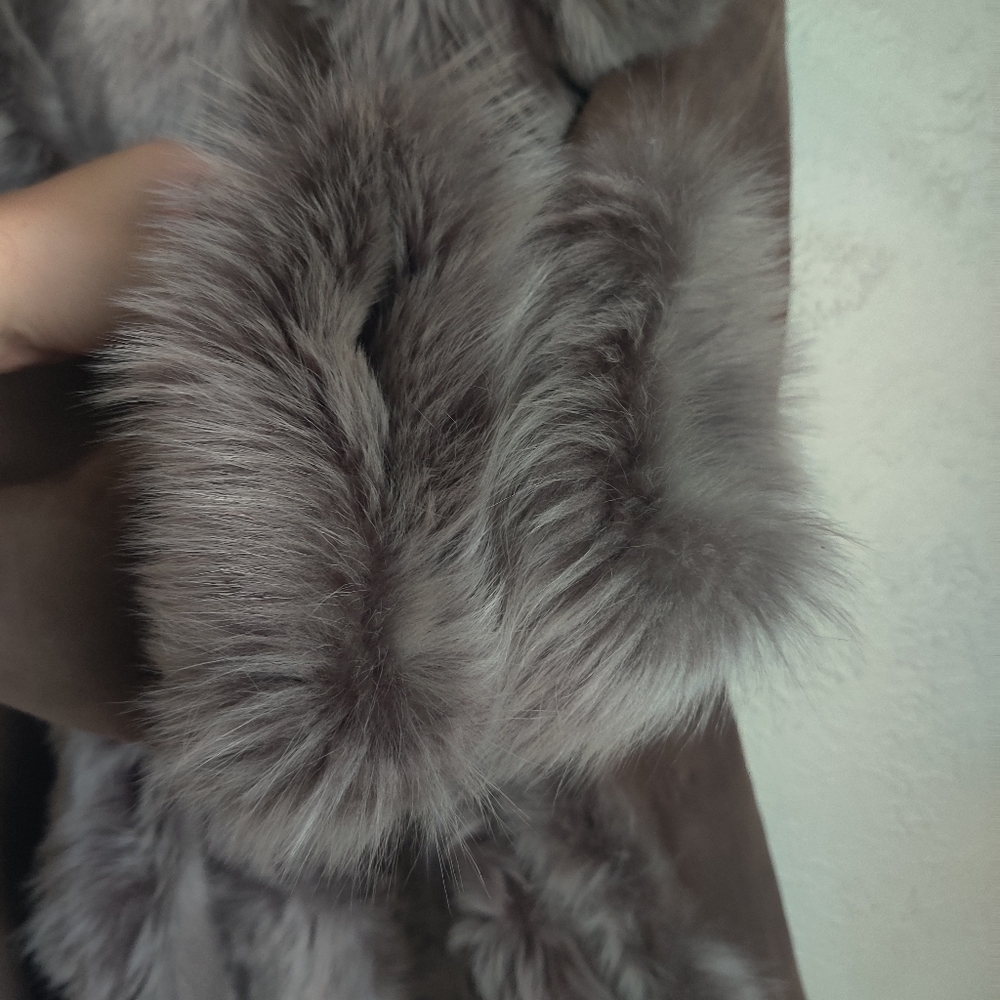 Toscana Sheepskin Shearling Coat Brown Suede Leather - Picture 8 of 9